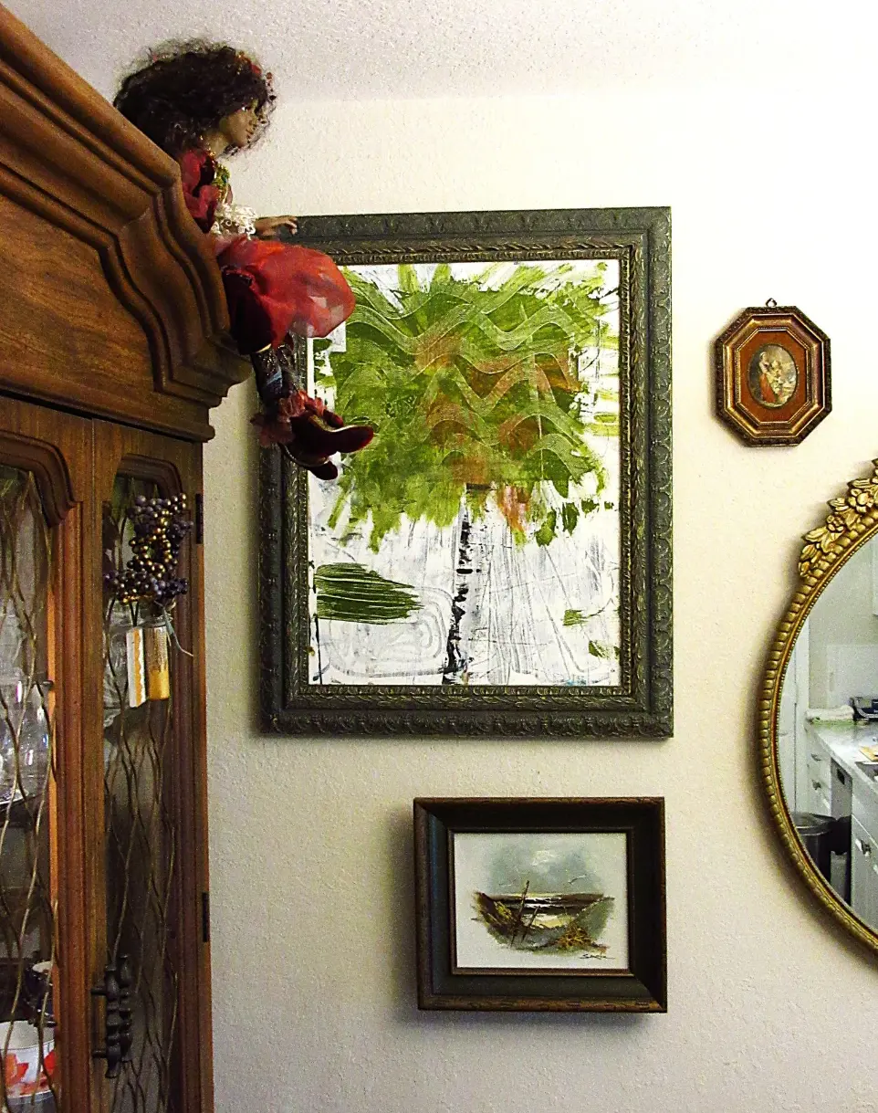 Abstract Green Tree Acrylic Painting | Modern Nature-Inspired Wall Art